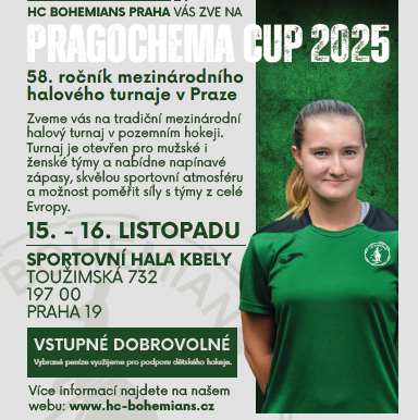 Halová sezóna pozemního hokeje startuje! Do Kbel míří turnaj PragoChema 2025