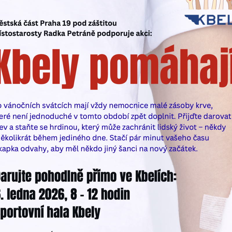 Darujte krev přímo ve Kbelích. Pomoc, která má smysl