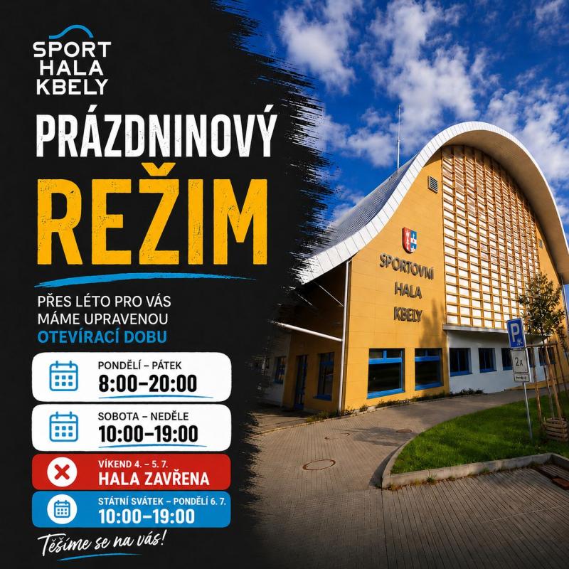Prázdninový režim Sportovní haly Kbely